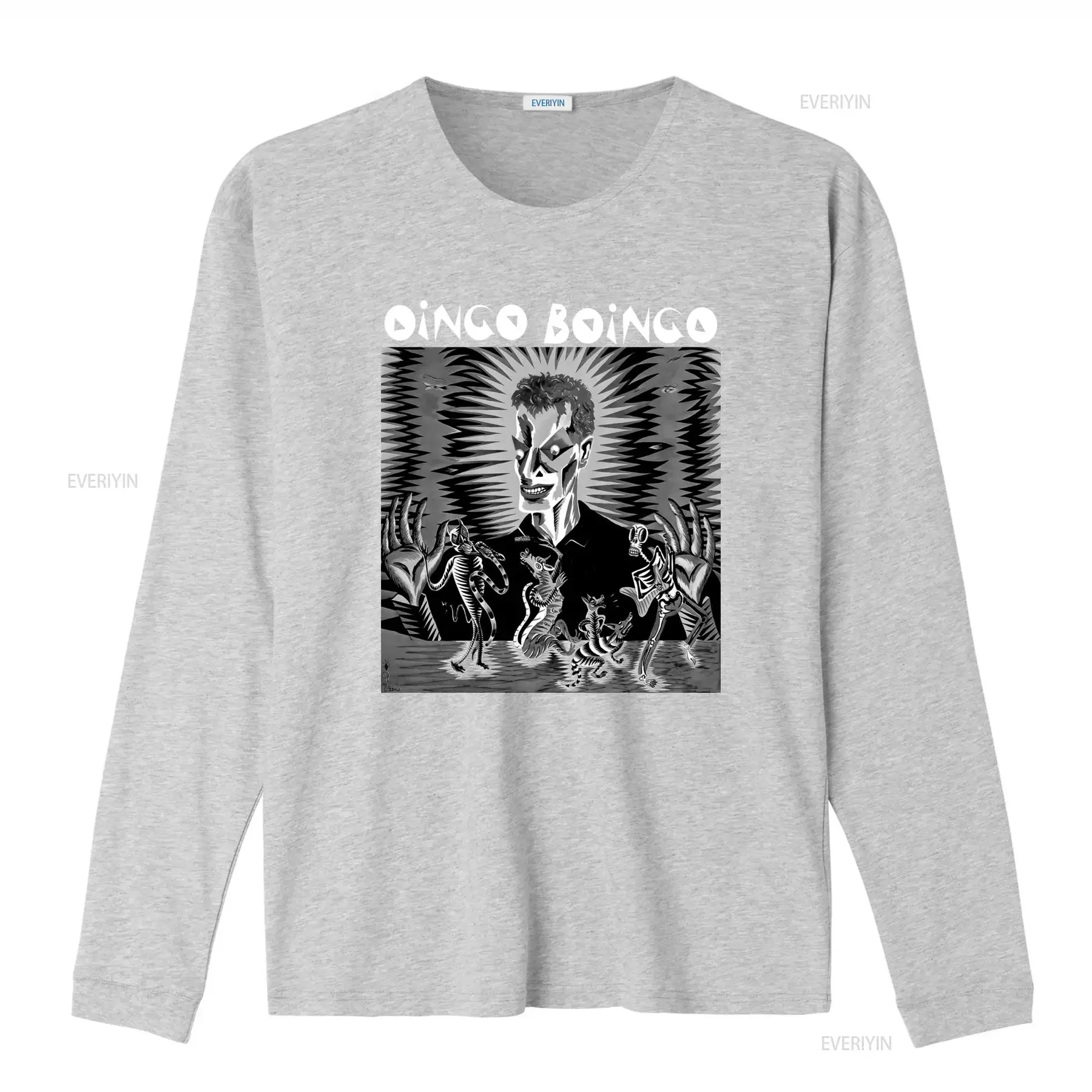 Oingo Boingo T Shirt Retro Rock Band Halloween Skeleton Print Unique Artistic Design Comfortable Cotton Fabric vintage Washed - view 4