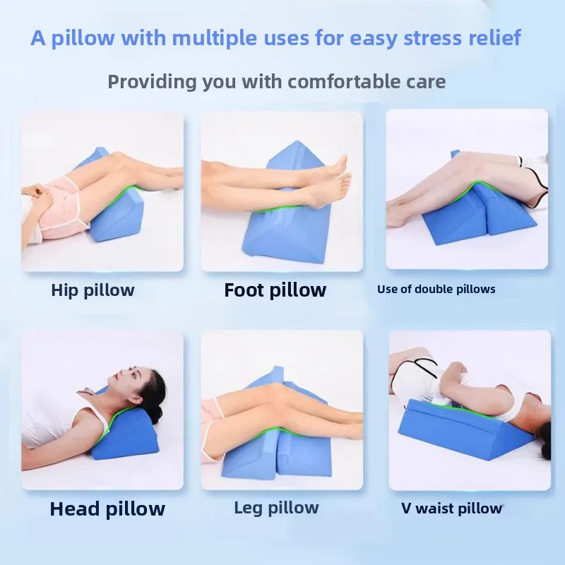 وسادة لتخفيف الضغط على قرحة السرير - وسادة تحديد المواقع المثلثة لكبار السن طريح الفراش، مساعد لدوران المريض والظهر