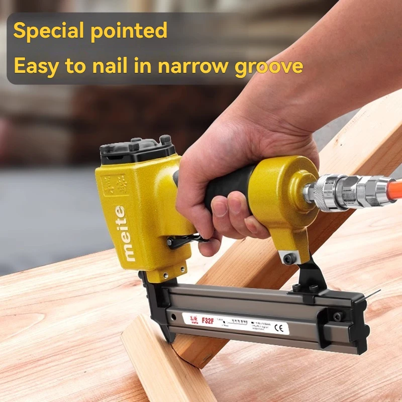 All-in-one Pneumatic Nail Gun Straight Steel Staple Nail Shooting Gun Anti-Jam Design Household Woodworking Tool For Air Pump