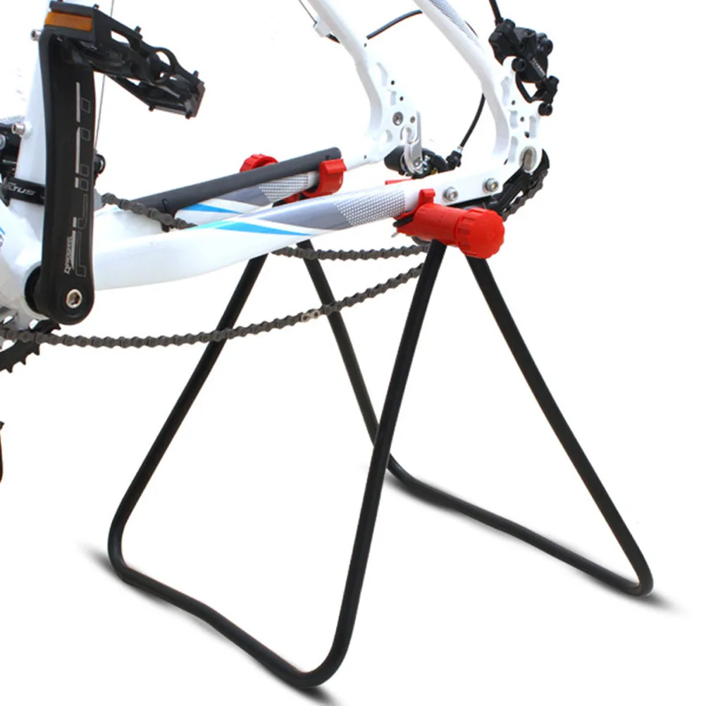 

Heavy Duty Iron Bike Stand Bicycle Support Bracket Non-Slip Rubber Base Adjustable Frame Hook Foldable Kickstand for Mountain