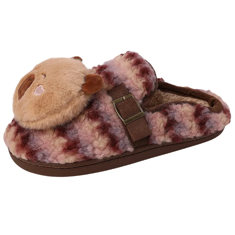 حار سانريو مرحبا كيتي فتاة Kawaii الصوف مبطن النعال طالب الخريف والشتاء موضة الكرتون في الهواء الطلق نعال من القطن جديد #6