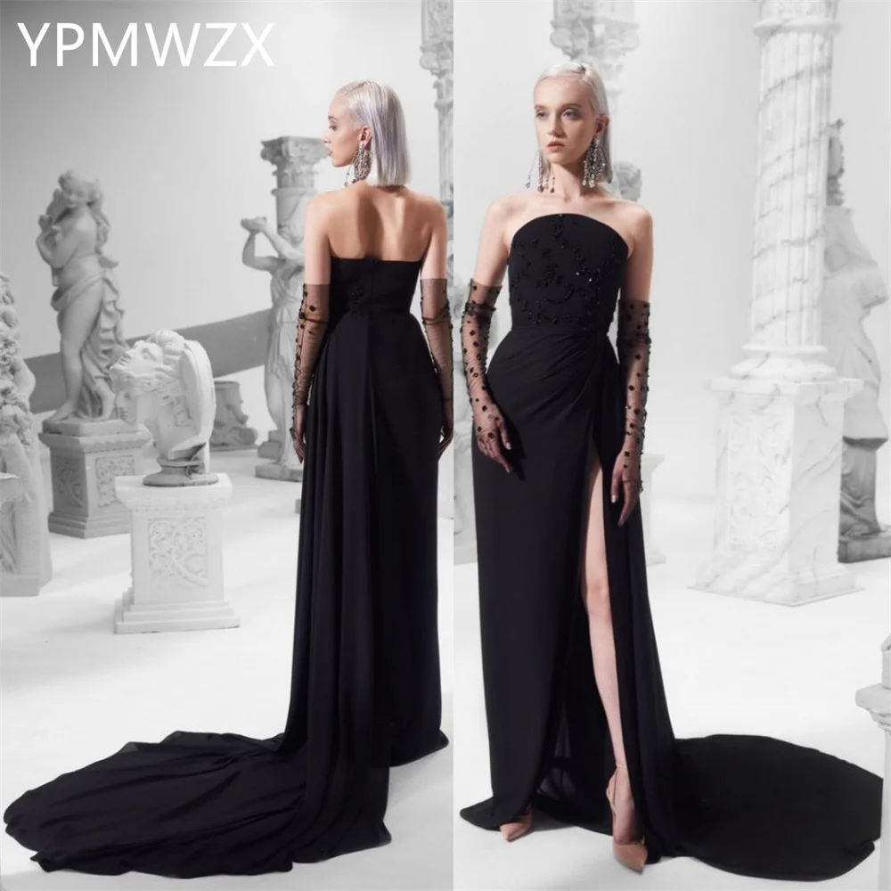 

Customized Prom Gown Formal Evening Dress Party Occasion YPMWZX Strapless Column Floor Length Skirts Bespoke Dresses W