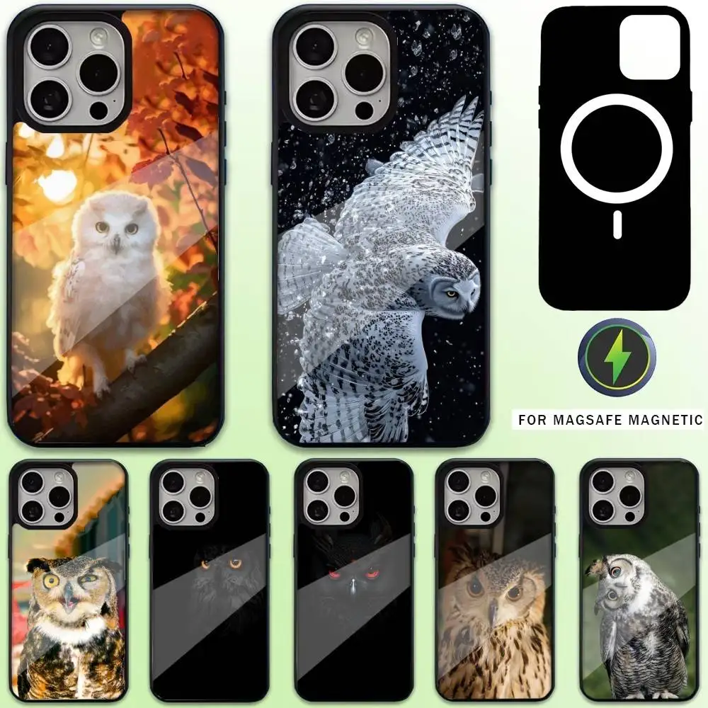 

Pet Cute Owl Phone Phone Case For iPhone17,16,15,14,13,12,11 Plus,Pro Max Magnetic For Magsafe Wireless Charging
