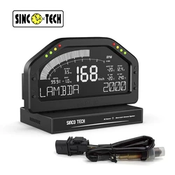 DO926WB SincoTech Wideband 7-Color Multifunctional Black Racing Dashboard With Oxygen Sensor