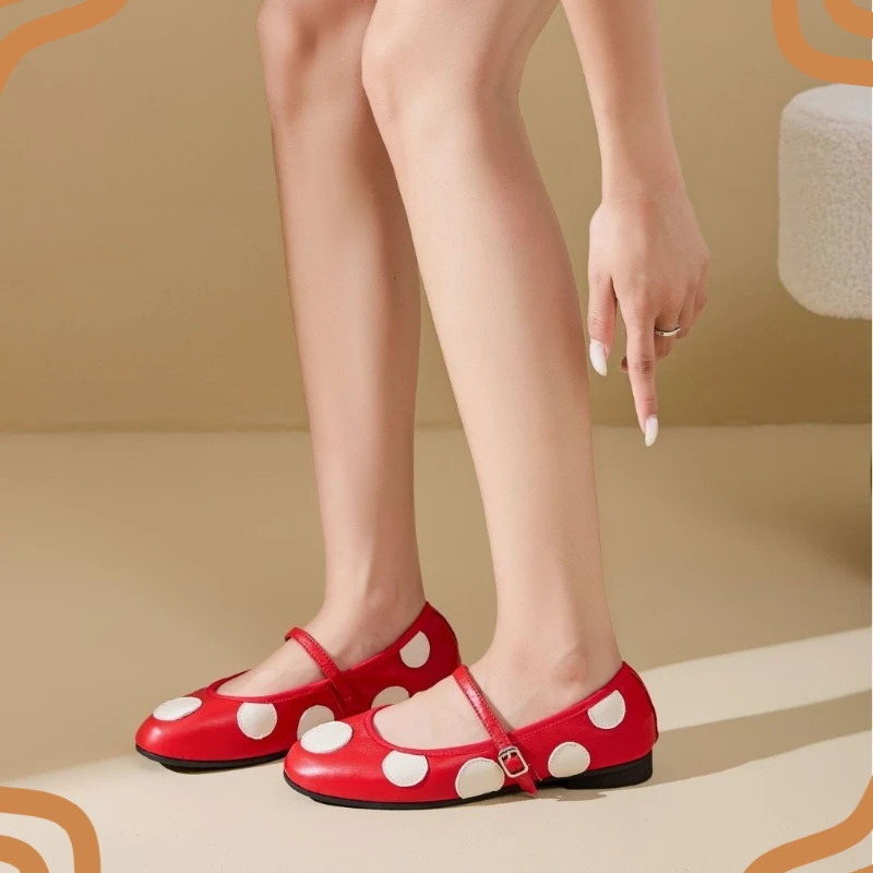 Zapatos Mary Jane para mujer, de estilo retro, con punta redonda, tipo bailarinas, ideales para un look casual y elegante, zapatos de diseño, zapatos de mujer.
