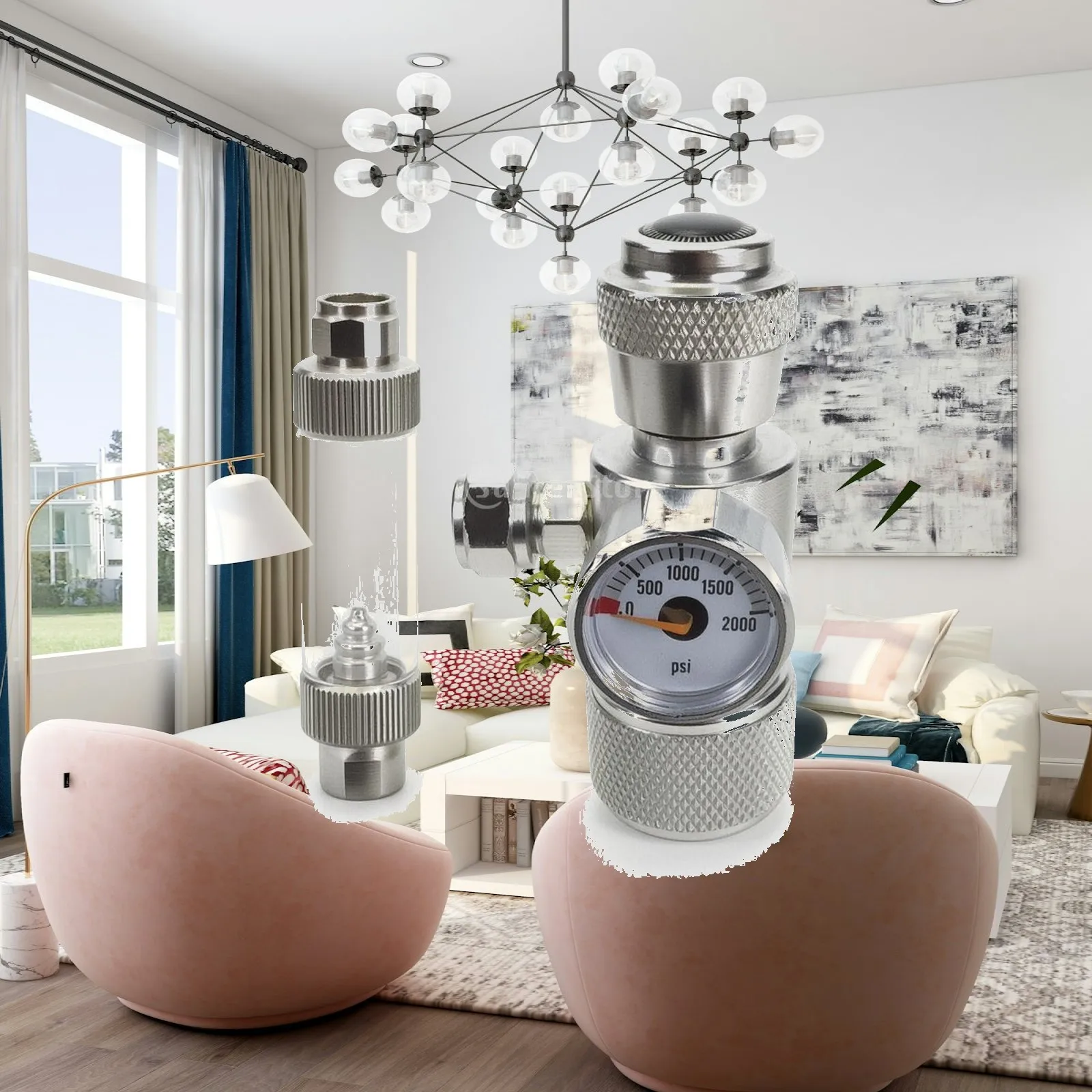 Sturdy Metal Gas Regulation Valve with Pressure Gauge for Carbonation Systems and Draft Beer Equipment