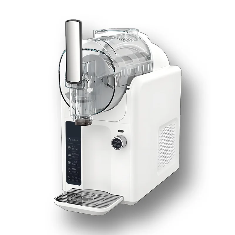 

Commercial One Tank Frozen Smoothie Slush Ice Cream Machine Plastic Components for Restaurant Home Use Countertop Slushie Maker