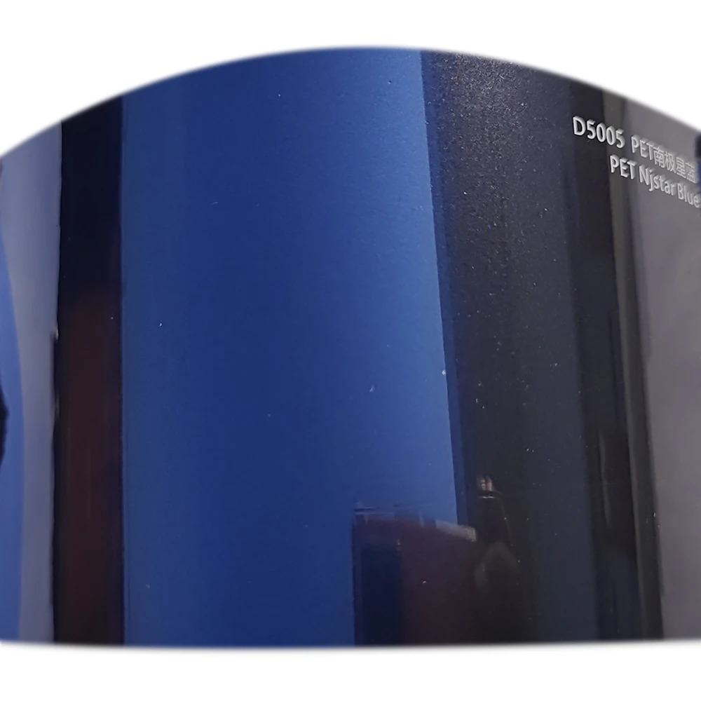 Prodotti in fibra di carbonio con supporto in PET Rivestimento in fibra di carbonio in vinile metallizzato lucido Njstar Blue