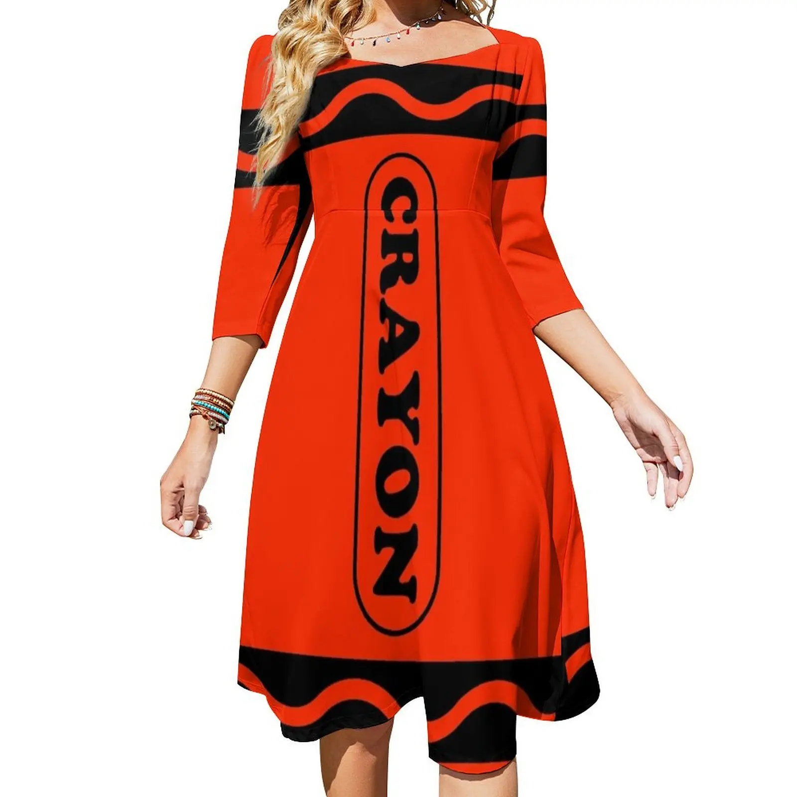 

Orange Crayon Costume Flare Dress cute dress prom dresses 2024 Dresses gala