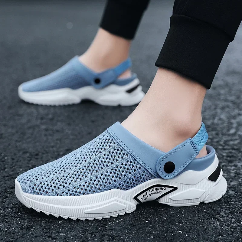 Men Summer Sandals Platform Sandals Designer Mesh Mules Breathable Padded Beach Slippers 2024 Slip on Lightweight Men Sneakers