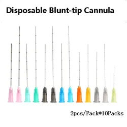 Blunt Tip Canule Voor Filler Injectie 14G 18G 21G 22G 23G 25G Urinezuur acid Facial Vullen Neus Micro Stompe Naald 2 Stks/pak * 10Pack