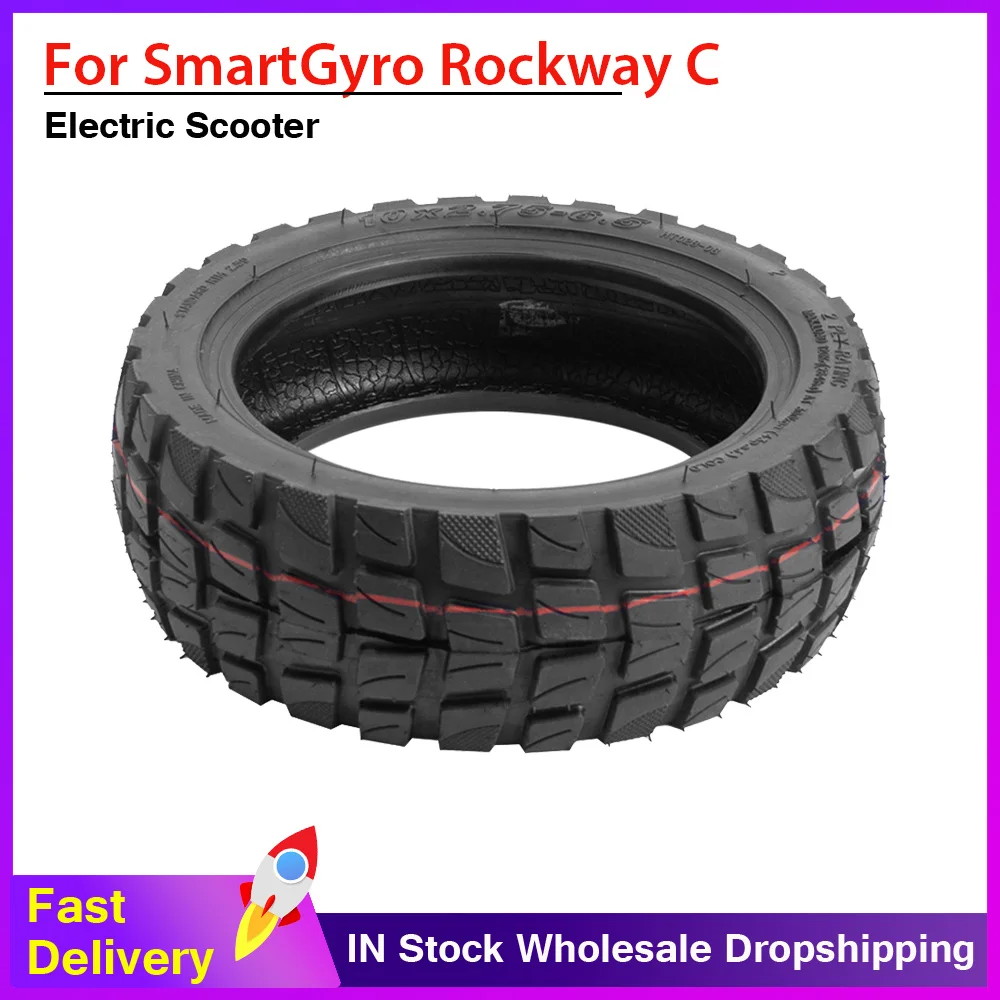 

10x2.75-6.5 Scooter Vacuum Tire 10inch Tubeless Off-road Tires For SmartGyro Rockway C Electric Scooter 10*2.75-6.5 Rubber Tyre