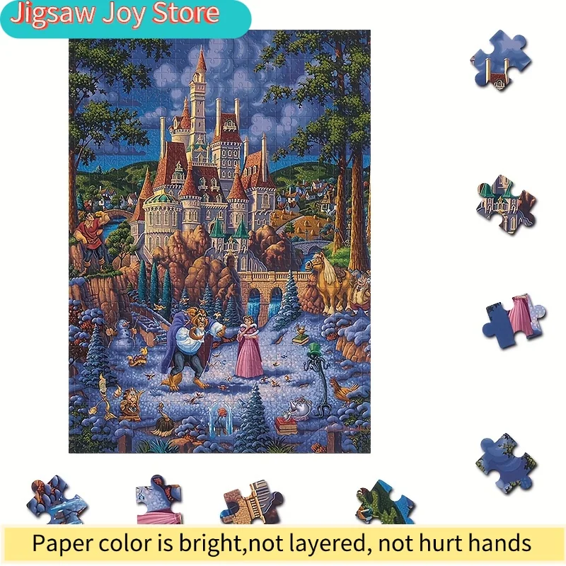 จิ๊กซอว์ 1000 ชิ้น ปราสาทเบลล์จากเรื่องโฉมงามกับเจ้าชายอสูร ตัวการ์ตูนแขวนผนัง สำหรับผู้ใหญ่ เกมเสริมสร้างความสัมพันธ์ในครอบครัว