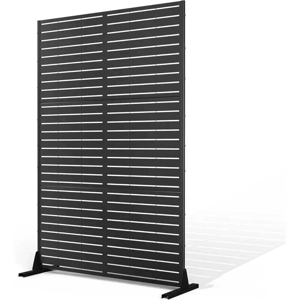 Metal Privacy Sn Outdoor reestanding ence Panel, 72" H × 44" W | Decorative Room Divider, Sun Shade, Weather Resistant, Easy Ins
