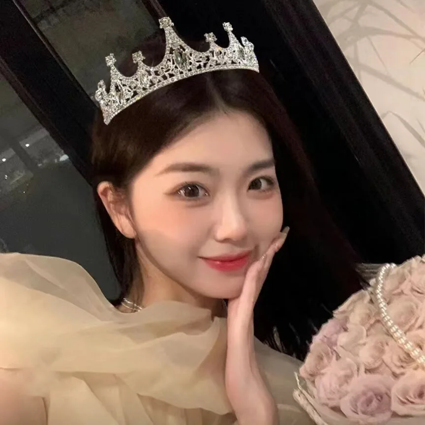 Crystal Silver Tiara Crown Princess Queen jewelry bride headdress bridesmaid hair accessories birthday prom gift image 6