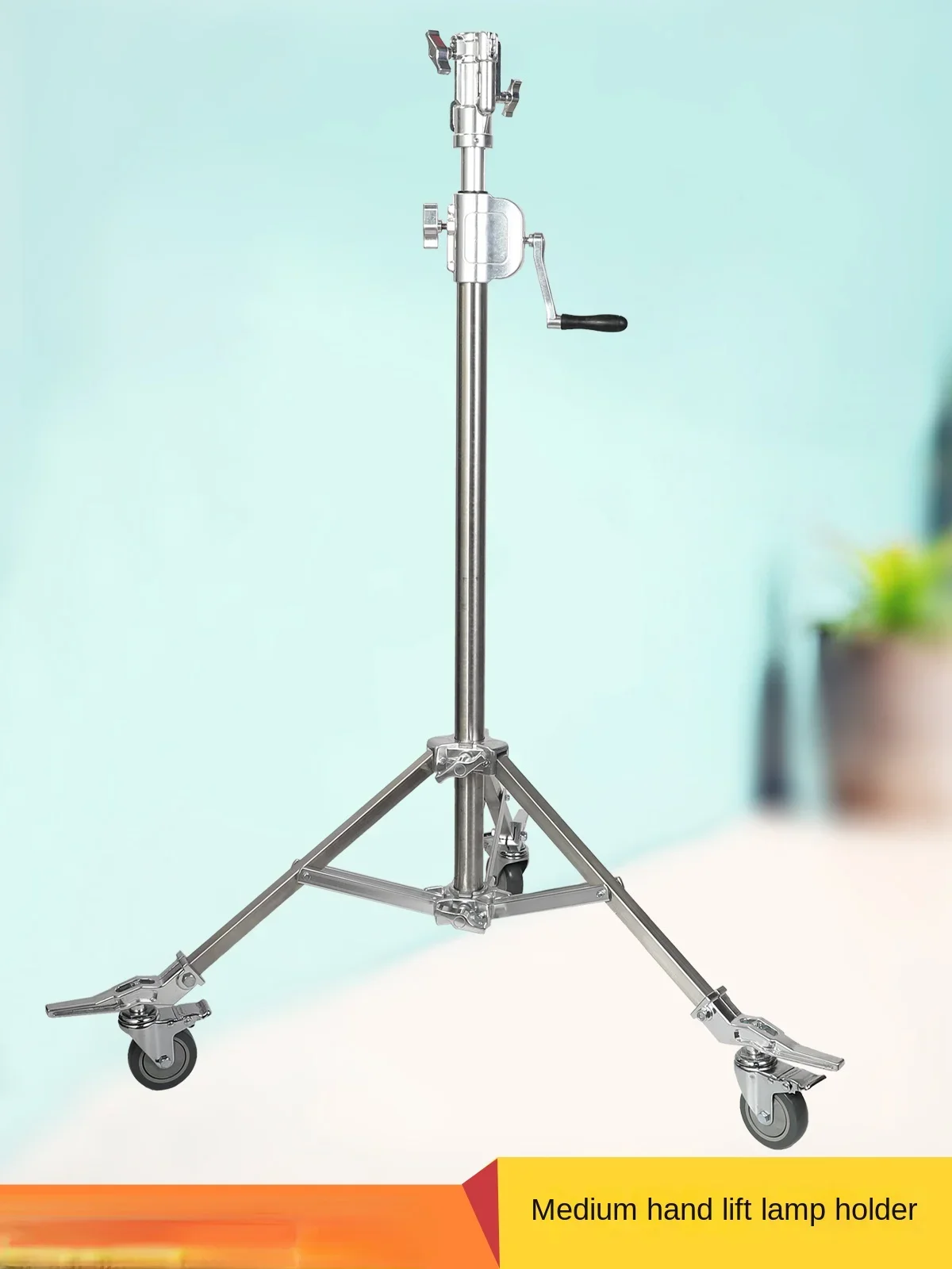 Medium-sized hand-cranked lamp holder lifting tripod photography lamp holder with pulley universal bracket with diagonal arm