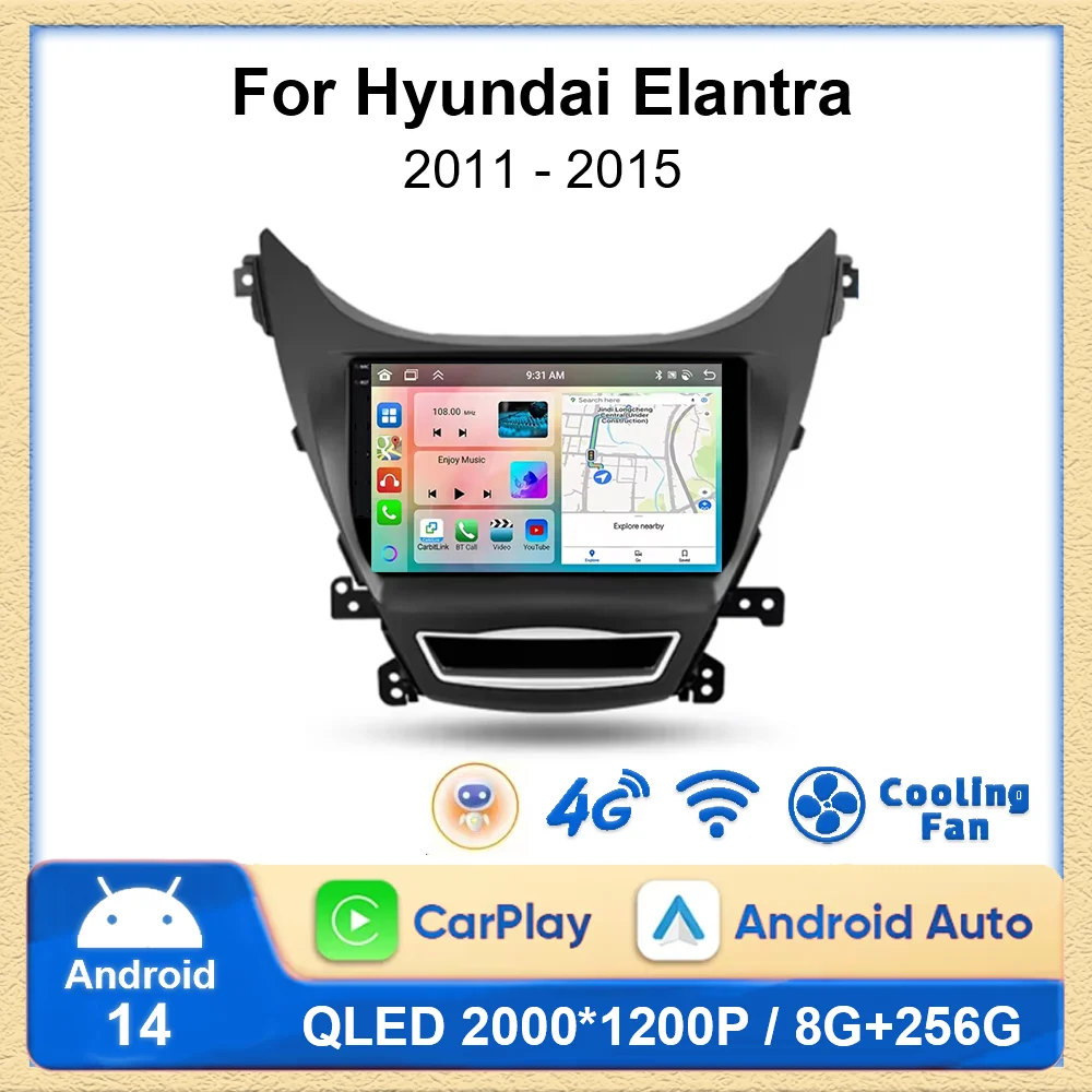 

Android 14 For Hyundai Elantra Avante I35 2014 2015 2016 Multimedia Car Player Autoradio GPS Video Wireless Carplay 5G DSP BT