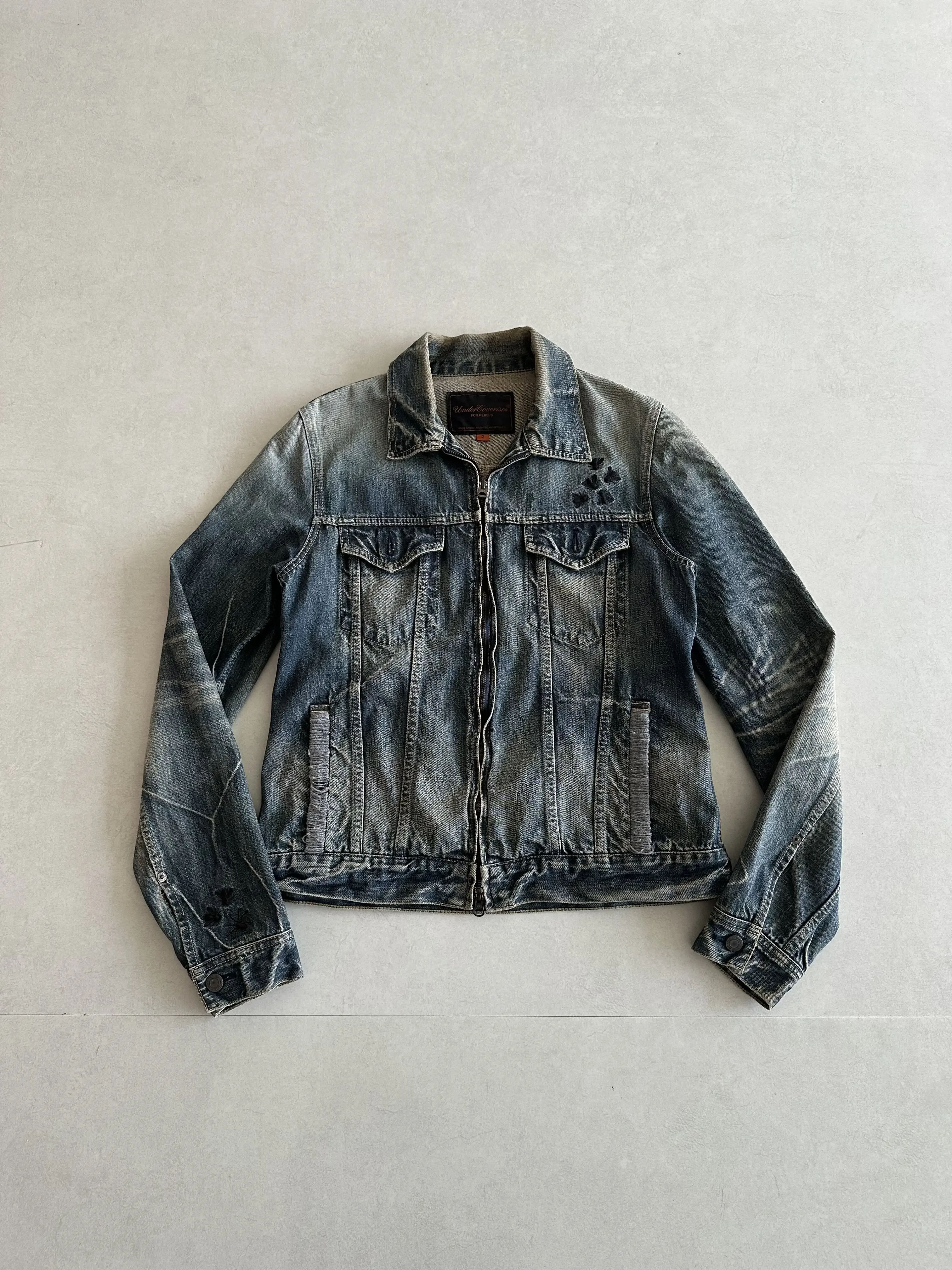 Under 06aw Guru Guru BBV Bug Embroidered Denim Zip Jacket