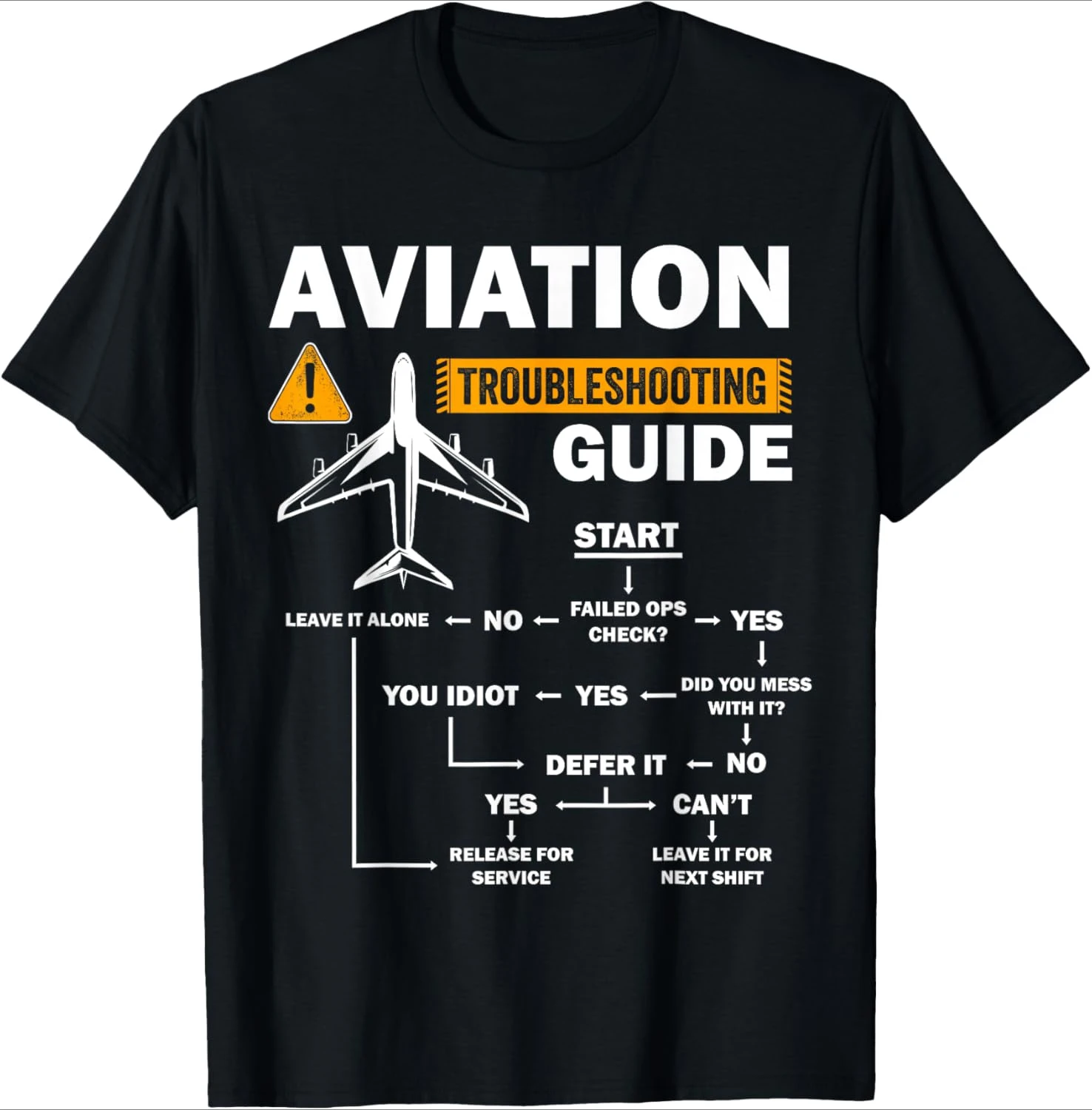 Funny Aviation Troubleshooting Guide Airplane Pilot Aircraft design-100% cotton O-neck short sleeve printed men's T-shirt.