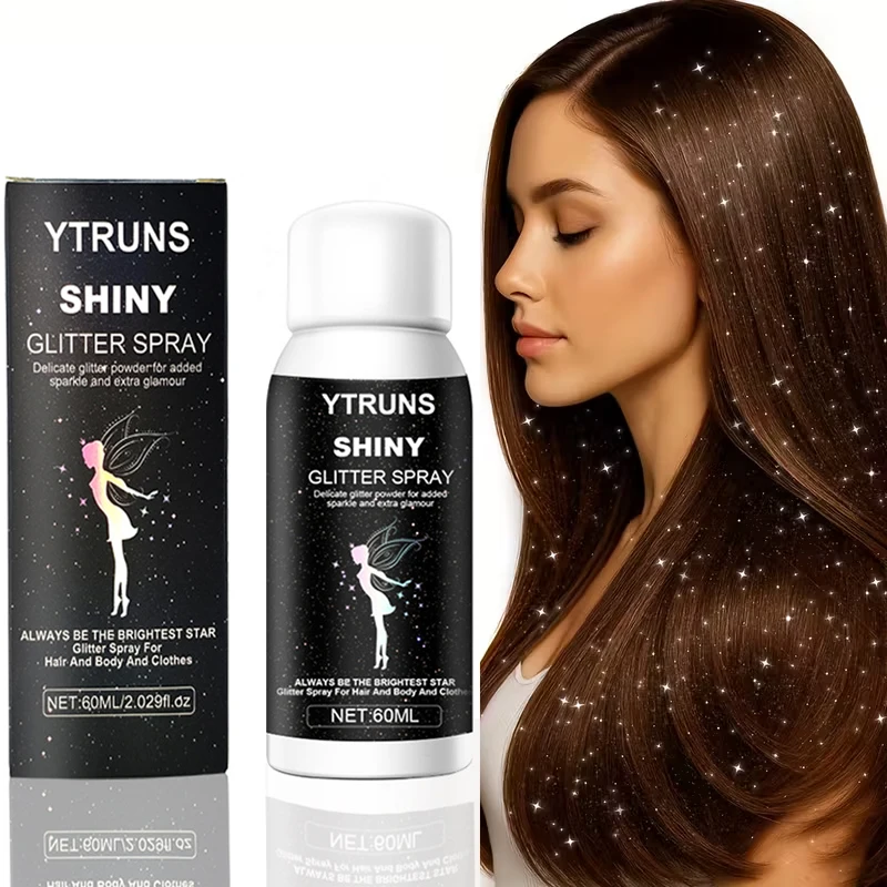 60ml シルバーヘア＆ボディグリッタースプレー - プロム、パーティー、イベントに最適な長持ちする輝き
