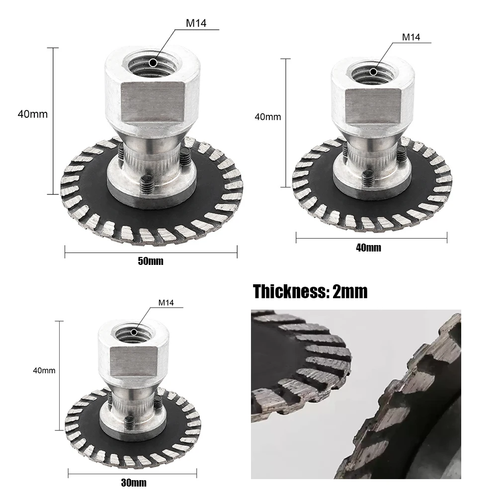 30/40/50mm Gravur Diamant Sägeblatt M14 Gewinde Mit Abnehmbare FIange Turbo Trennscheibe Für Granit marmor Stein Schneiden Werkzeug – Detail 5