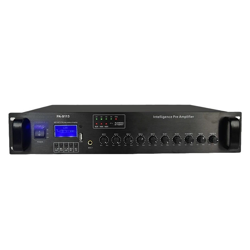 PA-9113 Preamplifier, Multifunction Public Address Preamplifier, Front Stage