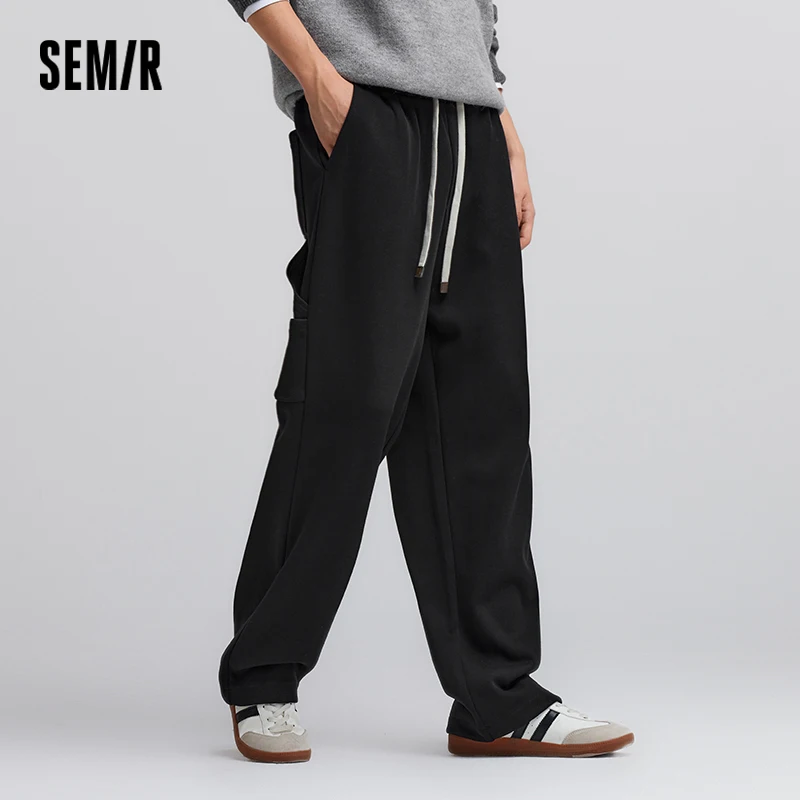 Semir Casual Trousers Men Vintage Light Workwear Loose Straight Tube Trousers 2025 New Spring Knitted Trousers