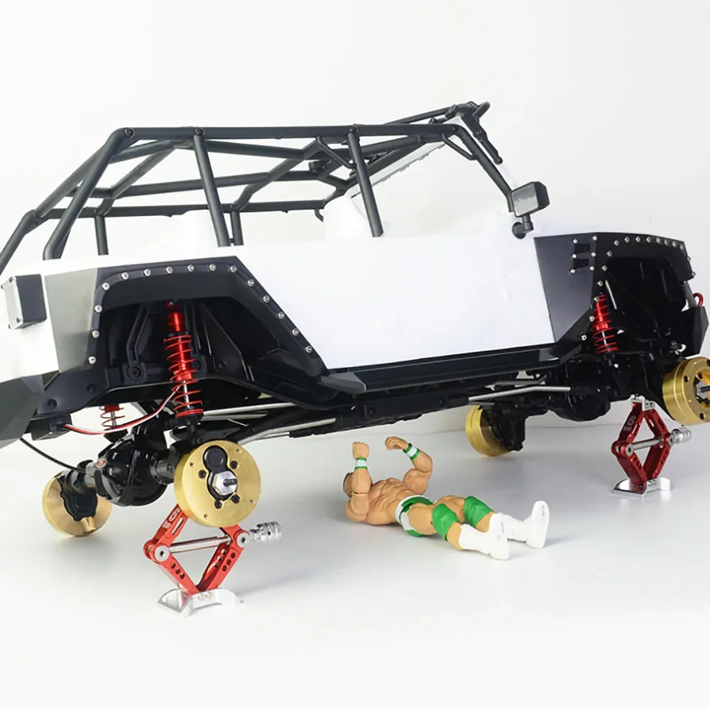 Dźwignik uchwyt samochodowy RC z regulacją wysokości imitacja metalu stojak na gąsienica RC 1/10 oś samochodu SCX10 90046 Traxxas TRX4 D90