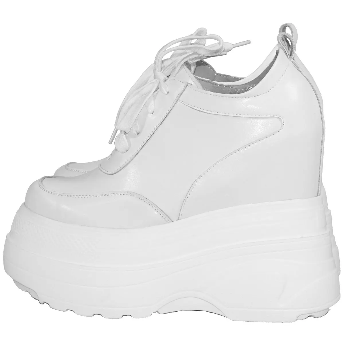 Scarpe vulcanizzate Stivali taglie forti Donna Stringate Zeppe in vera pelle Décolleté con tacco alto Sneakers con punta tonda femminile Scarpe di grandi dimensioni