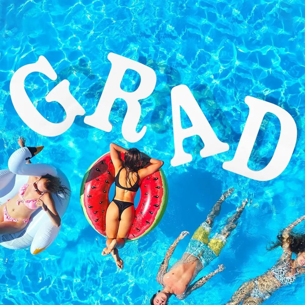 

2026 Graduation Pool Party Floating Letters 20x15 Inches - EVA Foam Decorations for Celebration