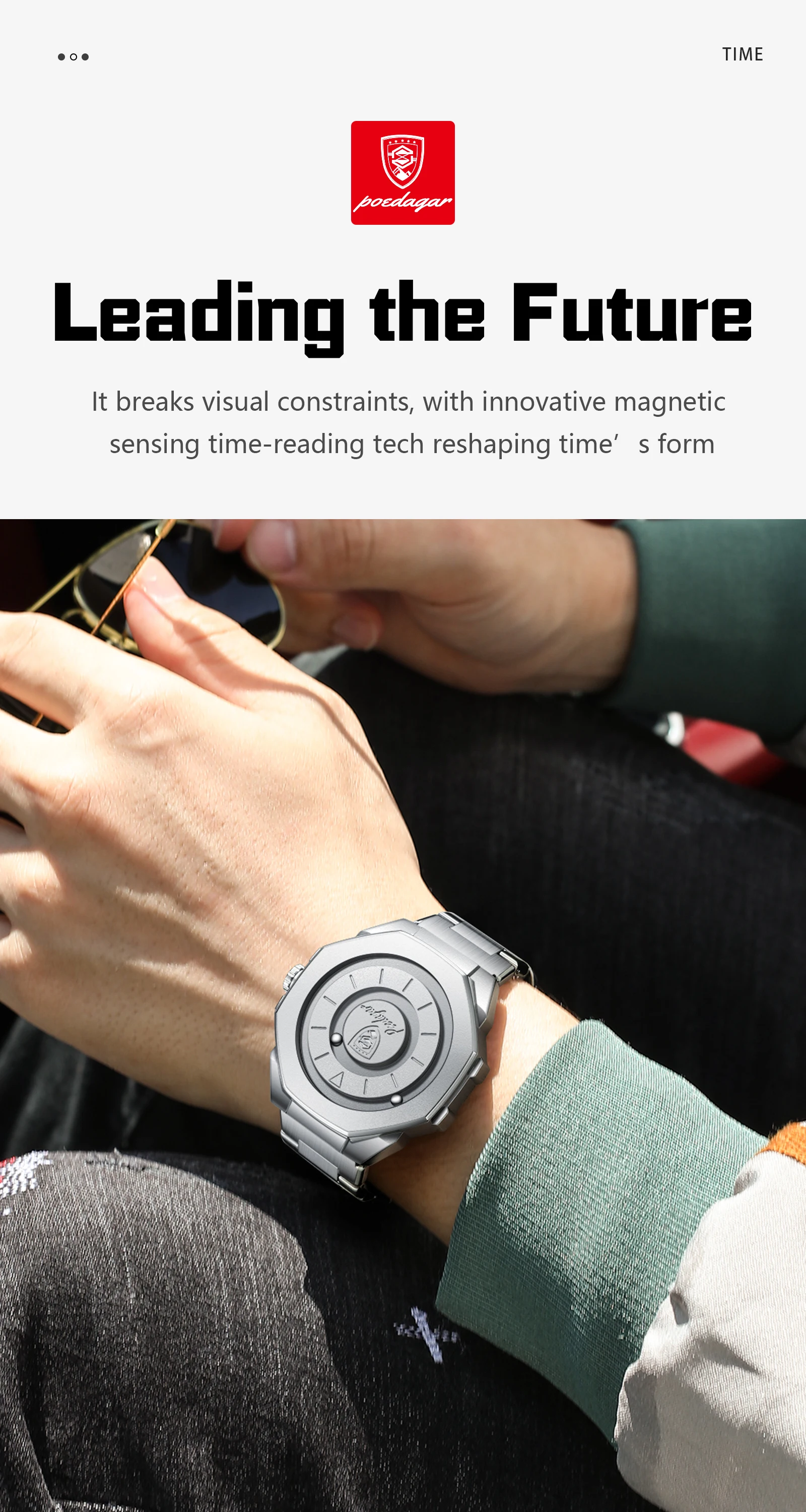 POEDAGAR Top-Mode Herren-Armbanduhr, wasserdicht, Edelstahl, Quarz, Herrenuhr, Business-Uhr mit großem Zifferblatt, Reloj Hombre – Detail 13
