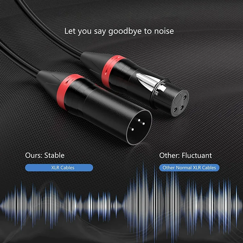 2PCS XLR Cable XLR Male To Female Audio Microphone Cable Microphone XLR Stable Connection 10 Ft