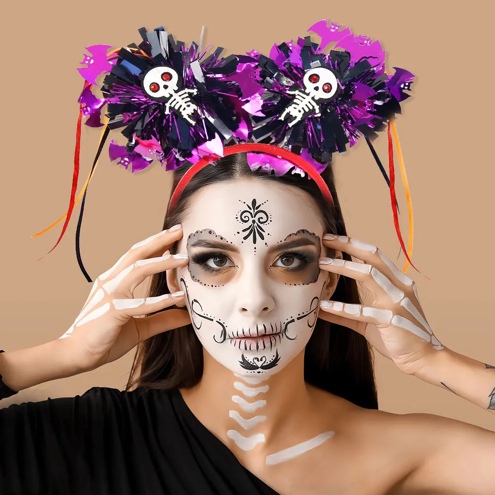 Halloween Tassel Pumpkin Spider Skeleton Hairband Costume Cosplay Headband Family's Halloween Party Photo Prop Decor Headdresses image 4