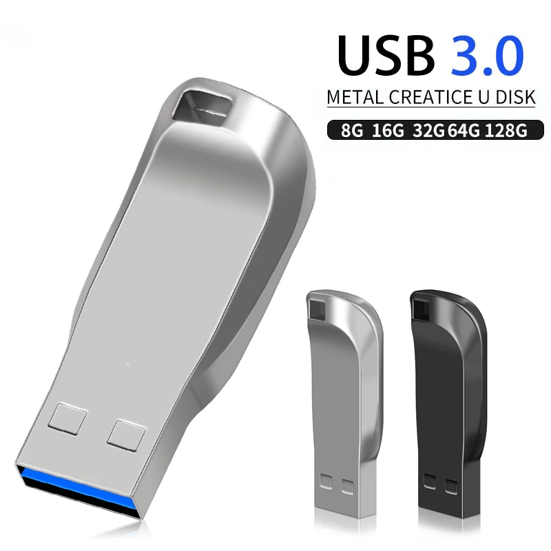 דיסק מטאלי במהירות גבוהה עם מקל USB 3.0 - 128GB 64GB 32GB 16GB 8GB - דיסק נייד חינם ועמיד לאחסון נתונים