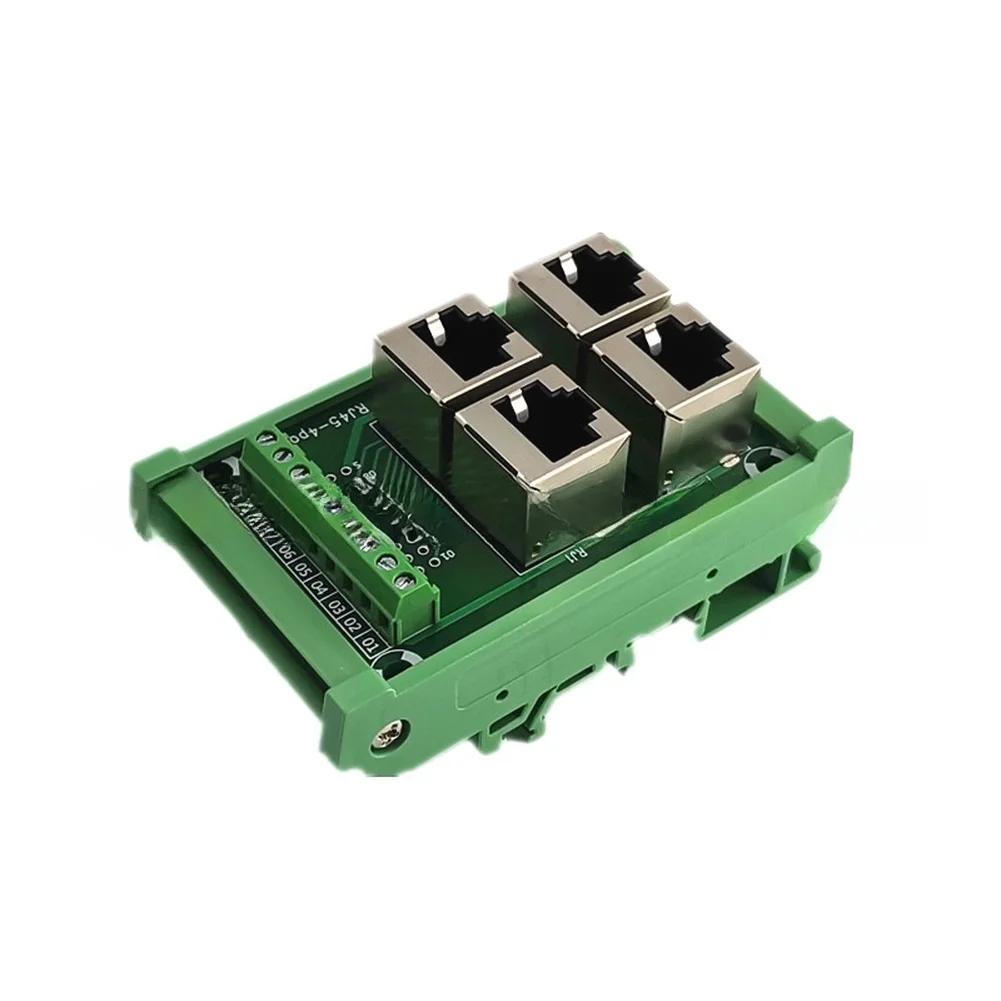 4 Port Parallel For RJ45 Terminal Block Connector with 8P8C Ethernet Interface for Structured Networking Installations