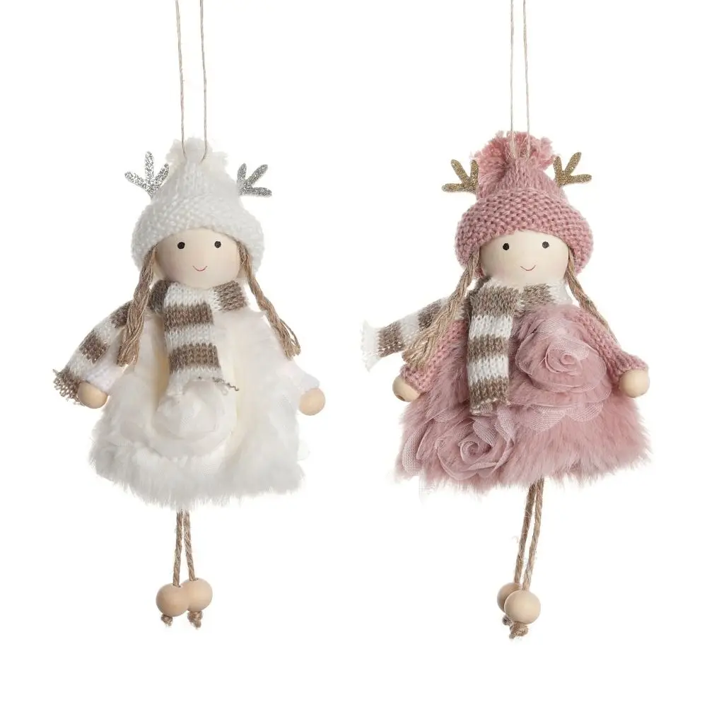 Angel Girl boneka malaikat Natal pria tua, liontin mainan boneka salju gantung ornamen Jatuh hadiah pesta pohon Natal