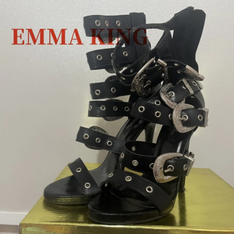 النساء الفضة مشبك المصارع صندل مثير المفتوحة تو التوى حزام منتصف العجل روما الصنادل الصيف الإناث الشاطئ أحذية مسطحة 35-44 #6