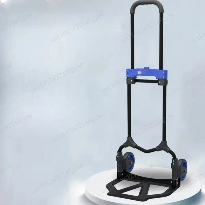 

Folding Flatbed Hand Truck, Portable Cargo Trolley with Silent Universal Wheels for Stall & Express Delivery