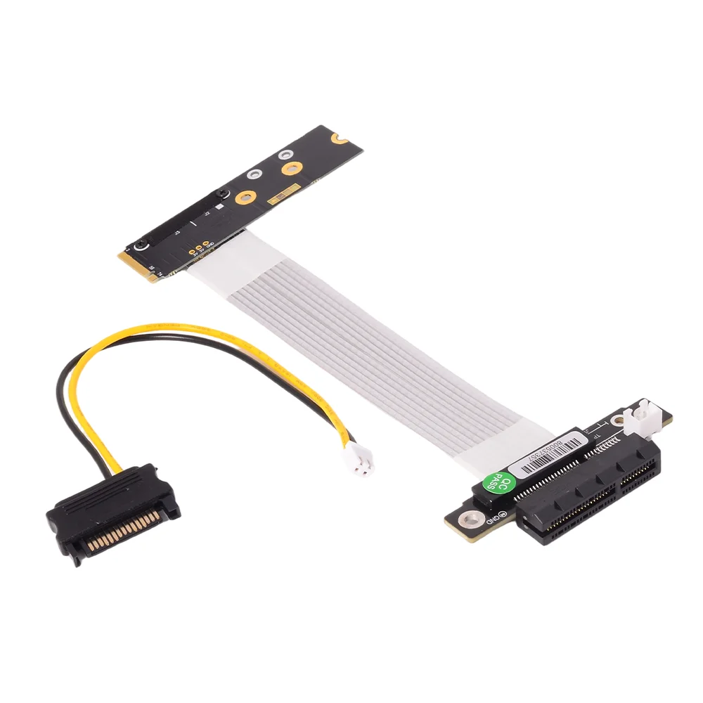 M.2 NVMe To PCle X4 PCIE 4.0 X4 Signal Riser NVMe Solid-State Drive Interface Extension Adapter Extender with Power Supply Cable