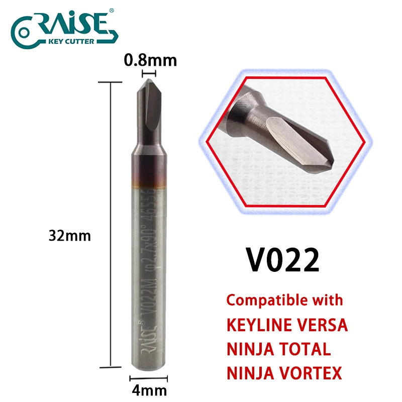 90° in Carbide Milling Cutter V022 Compatible with Keyline Ninja Keyline Total Vortex Versa