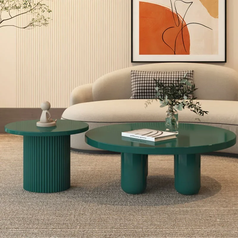 Wood Round Coffee Tables Set Nordic Beautiful Luxury Coffee Table Modern Minimalist Unique Muebles Hogar Living Room Furniture image 4