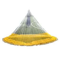 Diameter 4m-6m Korea Style Nylon Fishing Cast Net Agravate Chain Sinkers Hand Throw Net of Deep Pocket Atarrayas Para Pescar