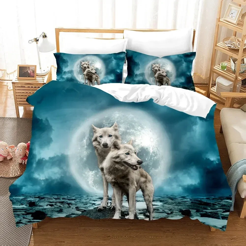 

Wolf Cute Animal 3D Duvet Cover Bedding Set Comforter Linen Pillowcases Home Decor Single Double Twin King Queen