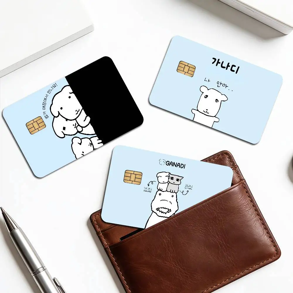 Cute GANADI Credit Card Skin Stickers No Adhesive Residue Water Proof for VISA Credit Card Subway Access Card