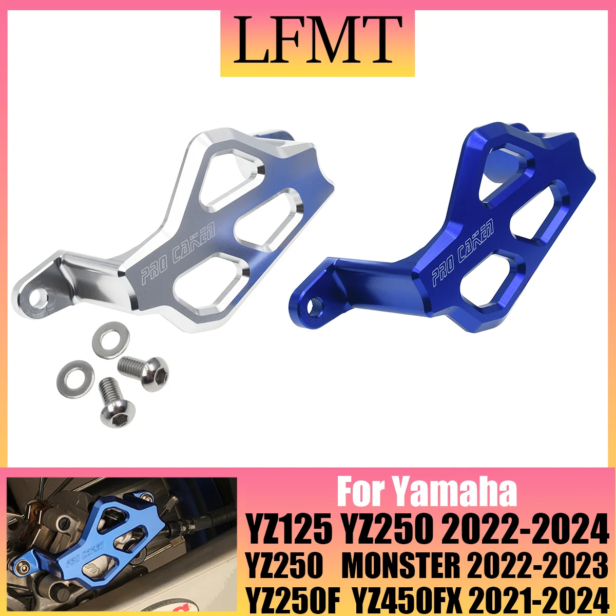 

For Yamaha YZ125 YZ250 YZ250F YZ450F YZ250FX YZ450FX WR250F WR450F 2024 NEW Aluminum Rear Brake Caliper Guard Protector Cover