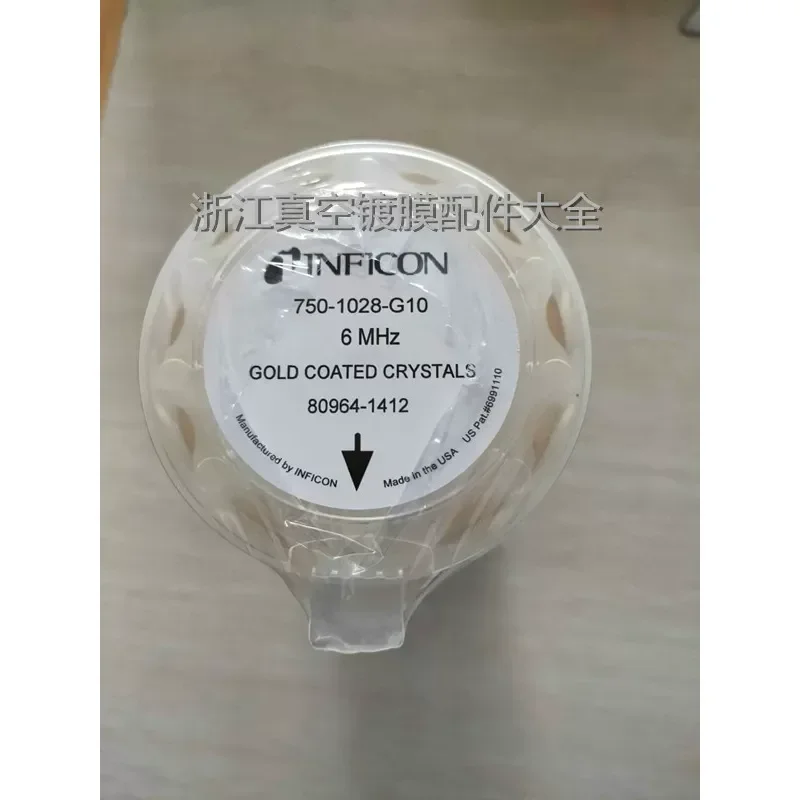 Inficon 750-1028-G10 Double Sided Gold Plated Quartz Crystal Oscillator 6MHz 13.97mm PVD Film Thickness Monitor Sensor Wafer