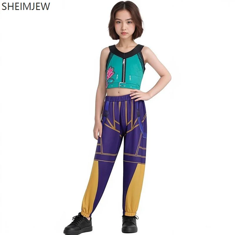 Children Girls Pop Singer Kpop Cosplay Costume Cartoon Demon Hunter Cosplay Children's Set Halloween Carnival Party Dress Up