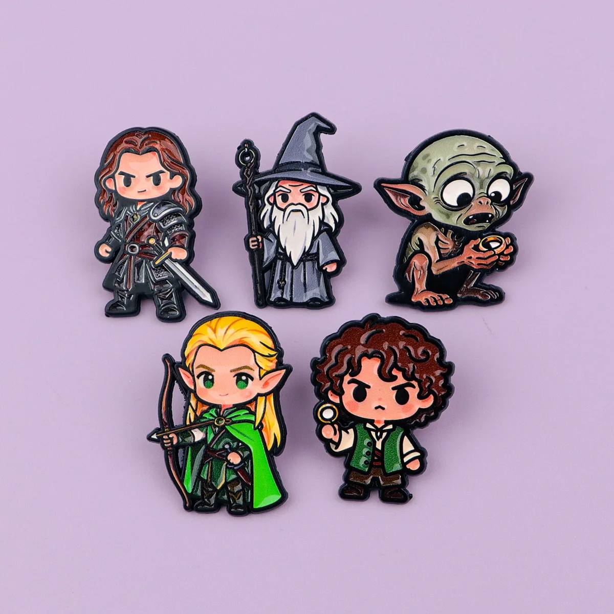 شجاع مغامرة المينا دبوس دبابيس باردة للرجال التلبيب شارة بدبابيس على ظهره الملابس والاكسسوارات مجوهرات الأزياء هدايا 5 قطعة/المجموعة #4