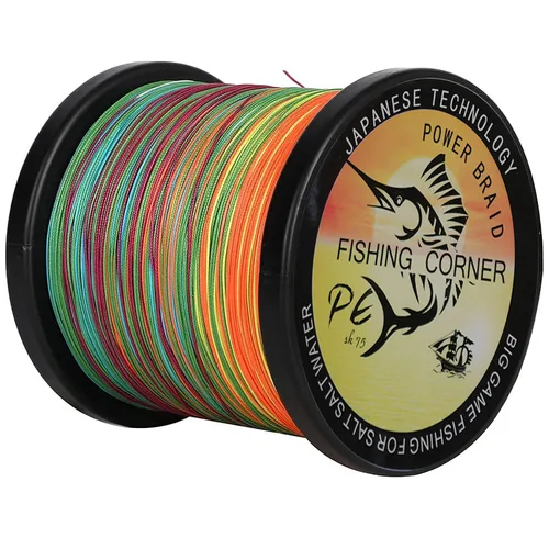 Imagen 2 del producto 12 hebras 1000m línea trenzada multifilamento 25-230LB Multicolor súper fuerte Japón PE línea de pesca de agua salada