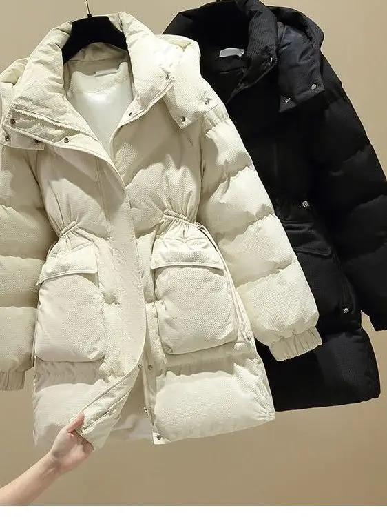 

Новинка 2025 года, женский хлопковый жилет Thiened Down Jaet, корейский жилет для похудения Sle Faion, теплая зимняя верхняя одежда, пальто